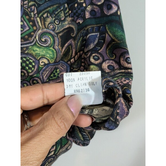 Vintage Guess Georges Marciano Men Acrylic Button Up Shirt Sz M Artsy Abstract - Picture 8 of 9